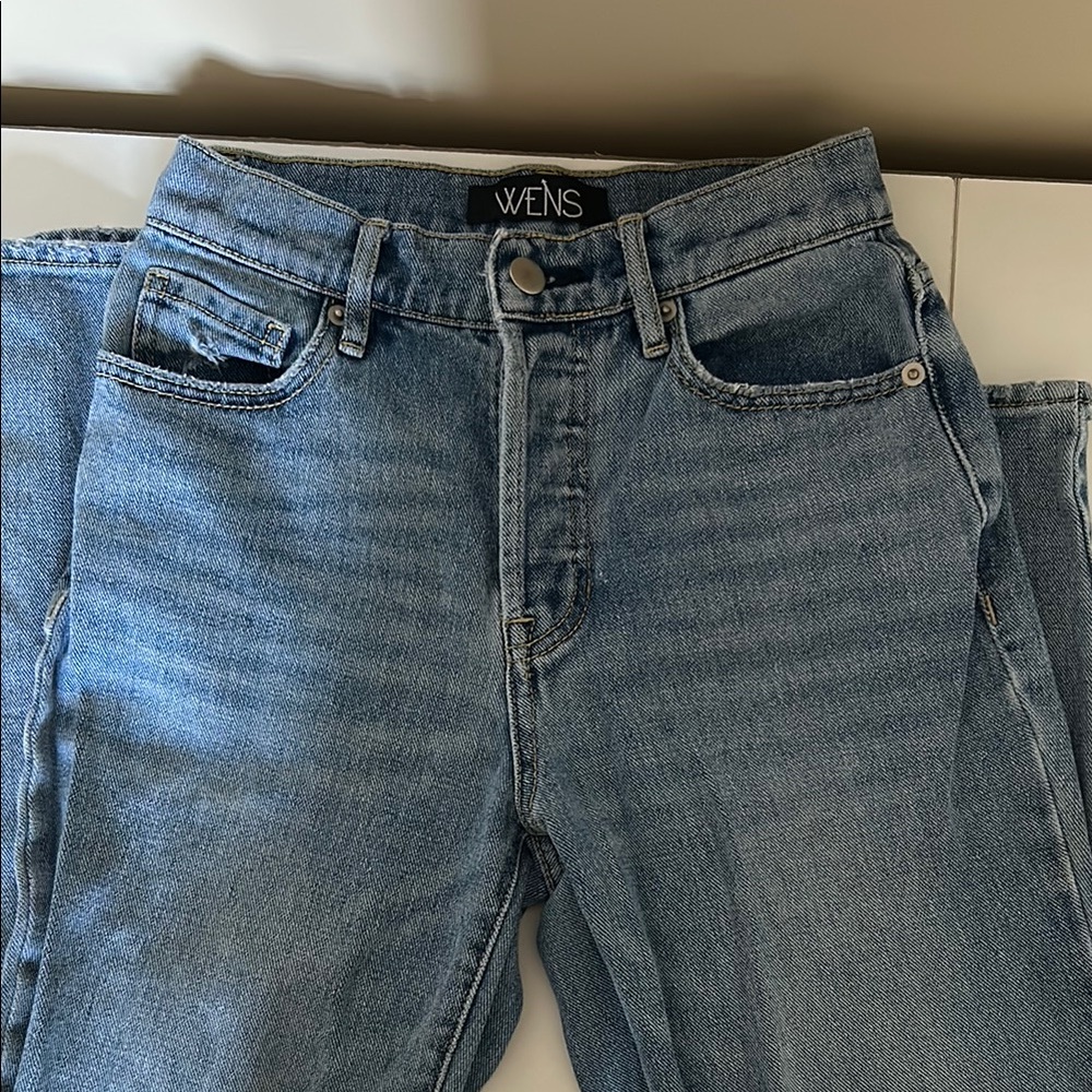 WEN High-Rise Straight Light Blue Jeans 100% cotton